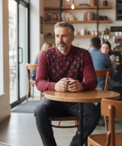 پوشش یقه‌دار پلیسه‌ای با طرح راه‌راه از جنس بافتنی مناسب فصل زمستان و مقاوم در برابر پرز. برند Kamalı - 750845923