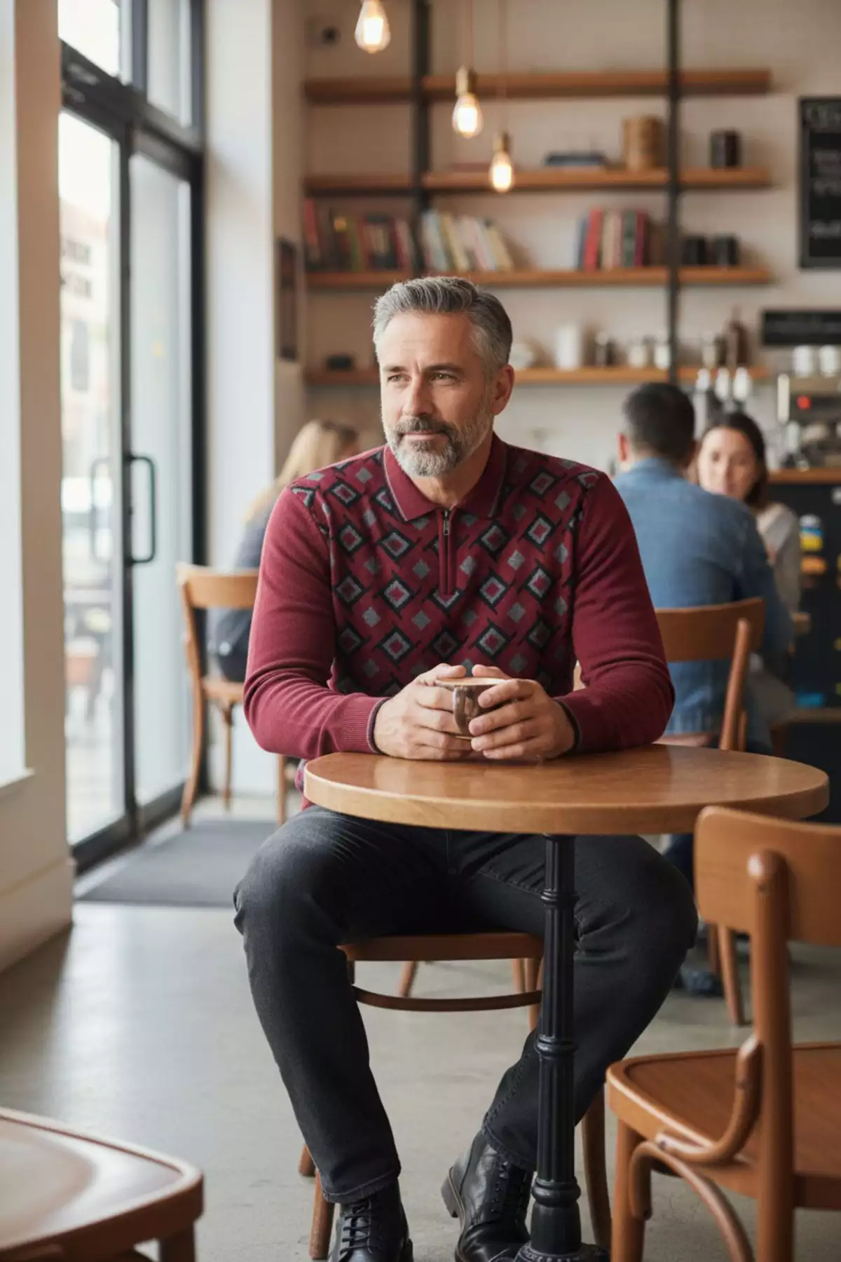 پوشش یقهدار پلیسهای با طرح راهراه از جنس بافتنی مناسب فصل زمستان و مقاوم در برابر پرز. برند Kamalı - 750845923