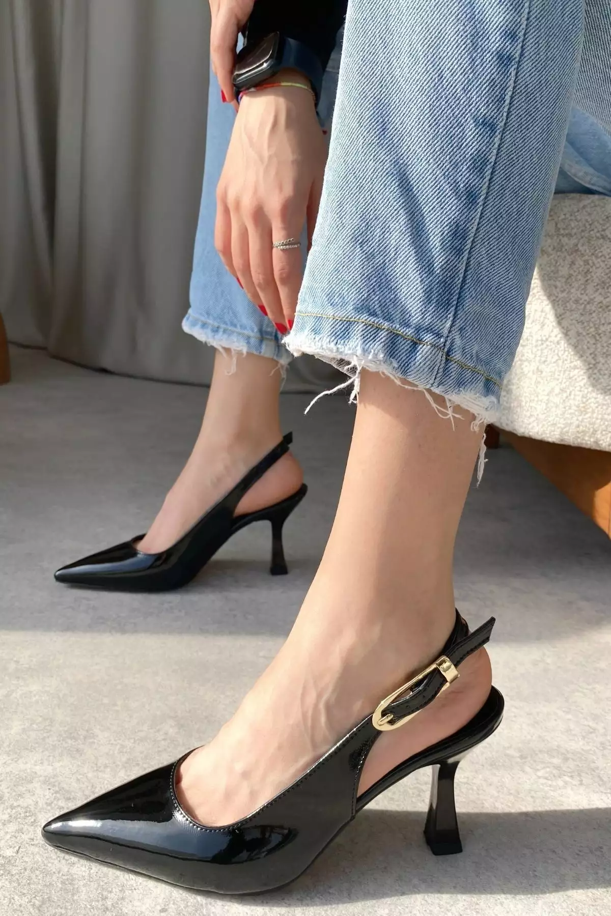 کفش پاشنه بلند زنانه - مشکی براق برند MODAADAM - 810078540