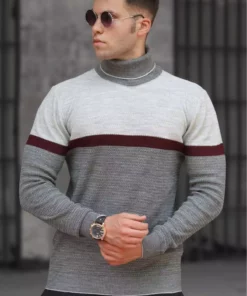 پلیور یقه منحنی ماهیگیر رنک سبز 5149 برند Madmext - 129876504