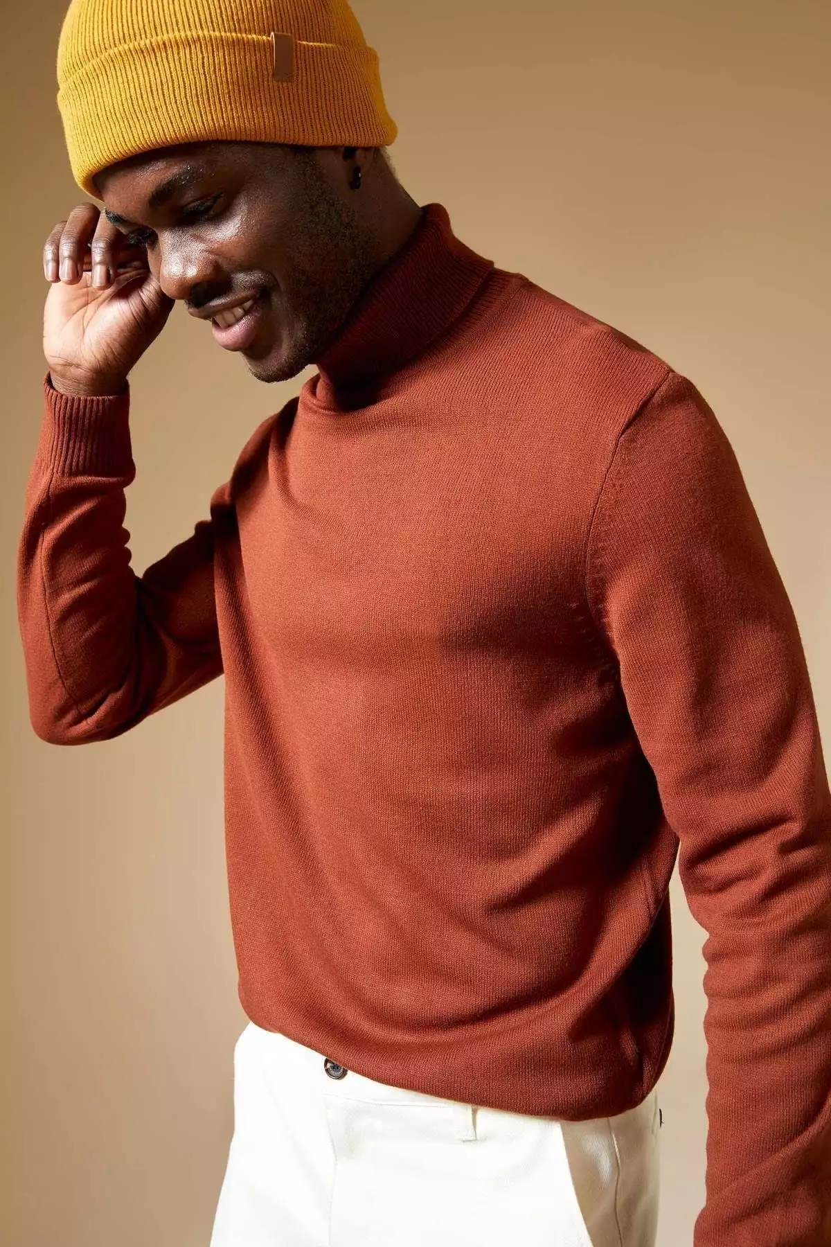 ژاکت بافتنی یقه اسکی فیت باریک برند Defacto - 133306823