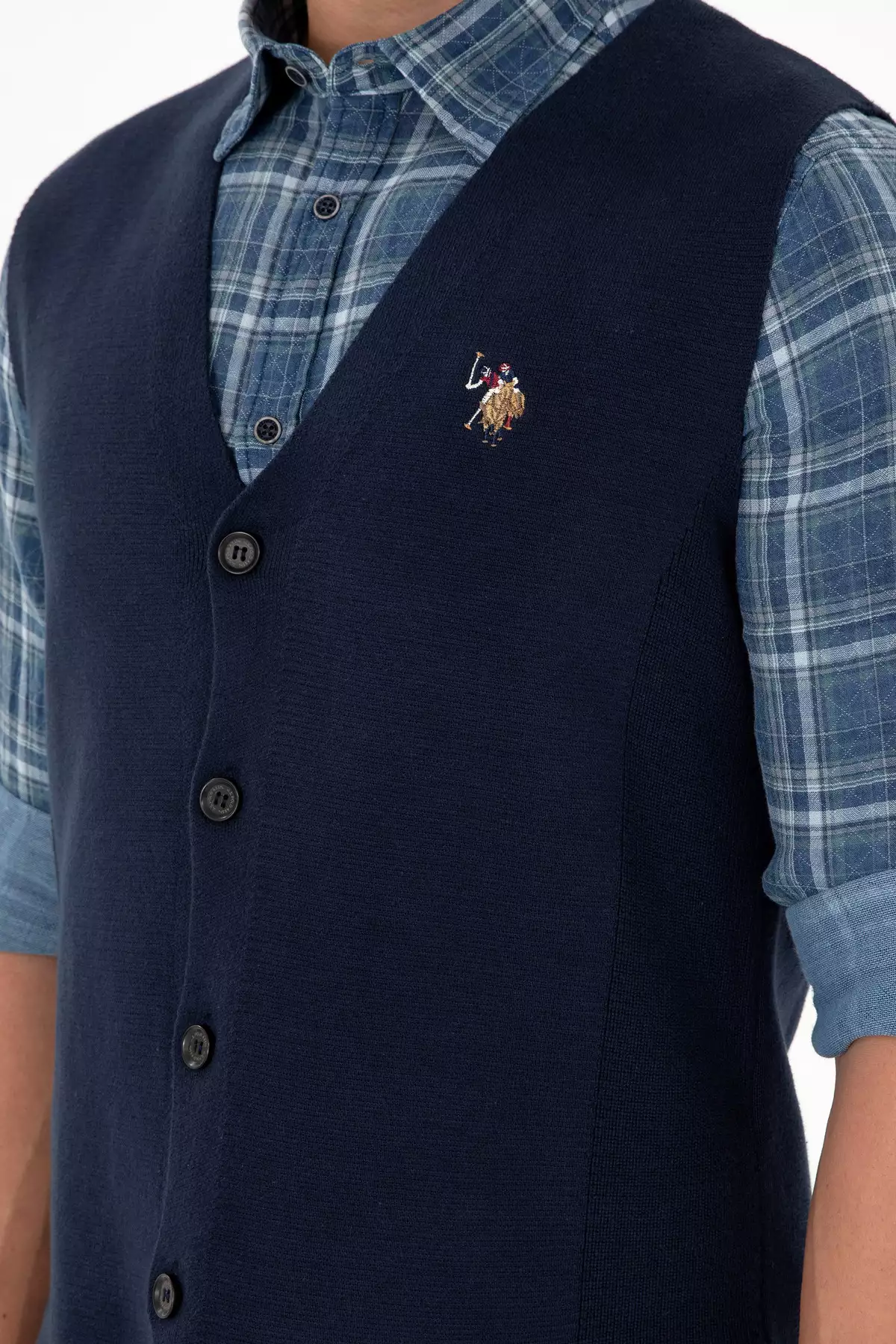 کاردیگان بافتنی آبی تیره مردانه 50292677-VR033 برند U.S. Polo Assn. - 866369370