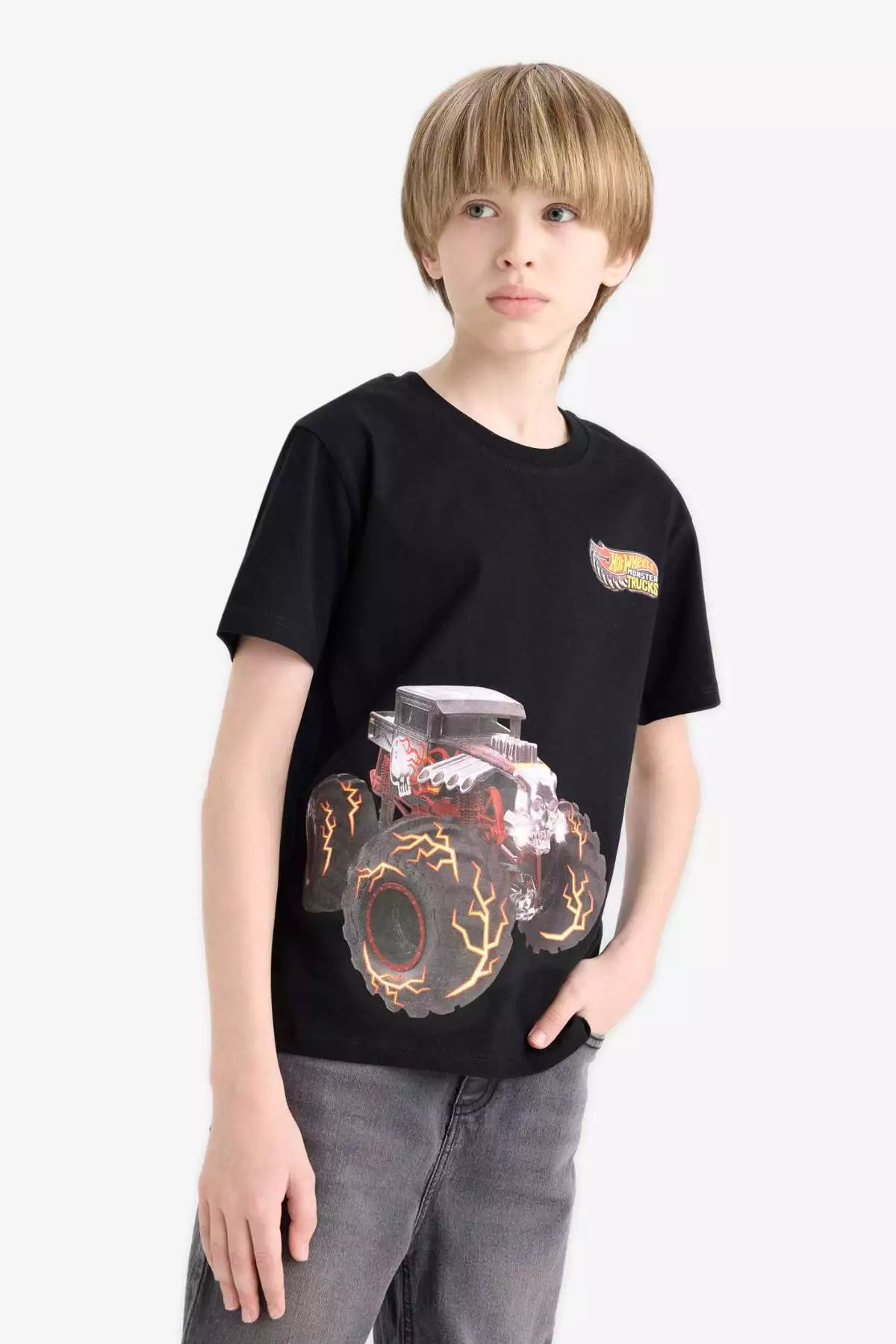 تیشرت کوتاه آستین مردانه بچهگانه هات ویلز با یقه گرد مدل E4824a825sm برند Defacto - 926701980