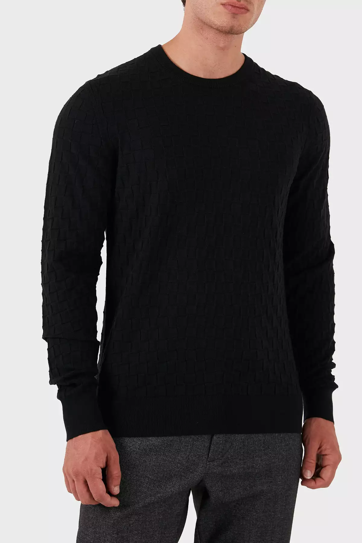 پلیور مردانه یقه گرد نازک فیت کتان برند Calvin Klein - 862077412