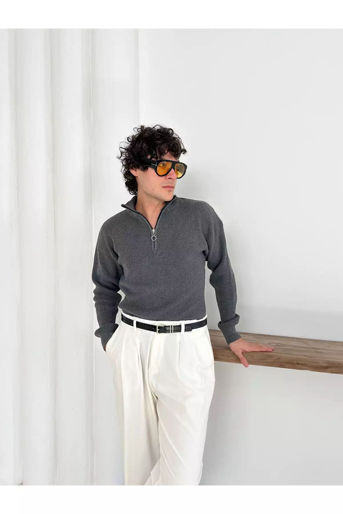 3 عدد ژاکت بافت نیمه زیپ از نوع سلنیک برند Genel Markalar - 850070208