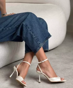کفش پاشنه نازک زنانه با جزئیات کمربند مچ دست تانیا سدف برند NİŞANTAŞI SHOES - 937807229