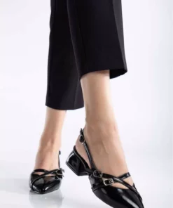 کفش زنانه پاشنه کوتاه با اسپیدک و بند نوک تیز برند Genetti - 930883805