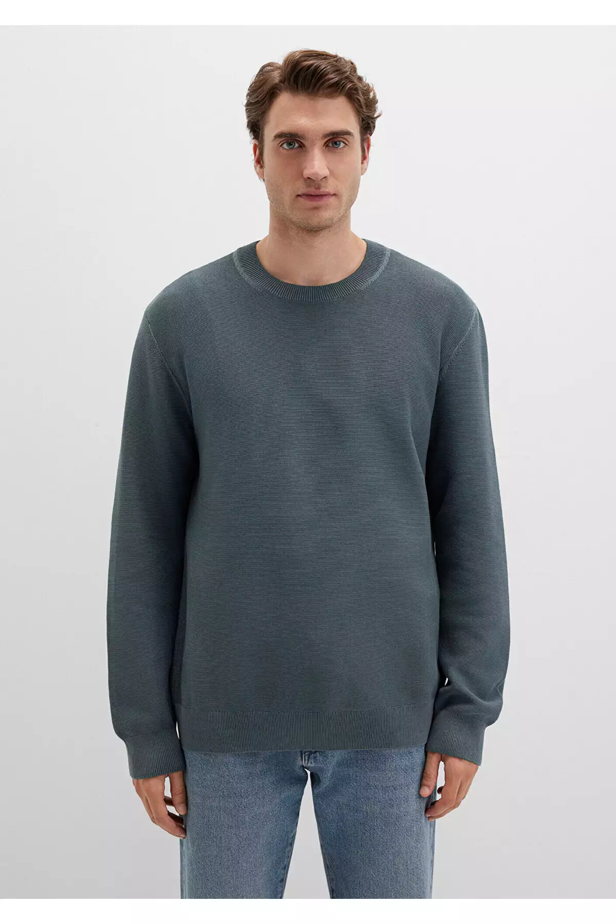 پلیور یقه گرد طوسی مناسب سایز معمولی / 0710197-80889 برند Mavi - 999233903