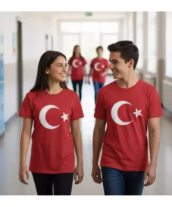 تی‌شرت پرچم آبی و سفید 23 آوریل برای کودکان 5 تا 15 سال دخترانه و پسرانه برند BURUTEKIN - 84146680