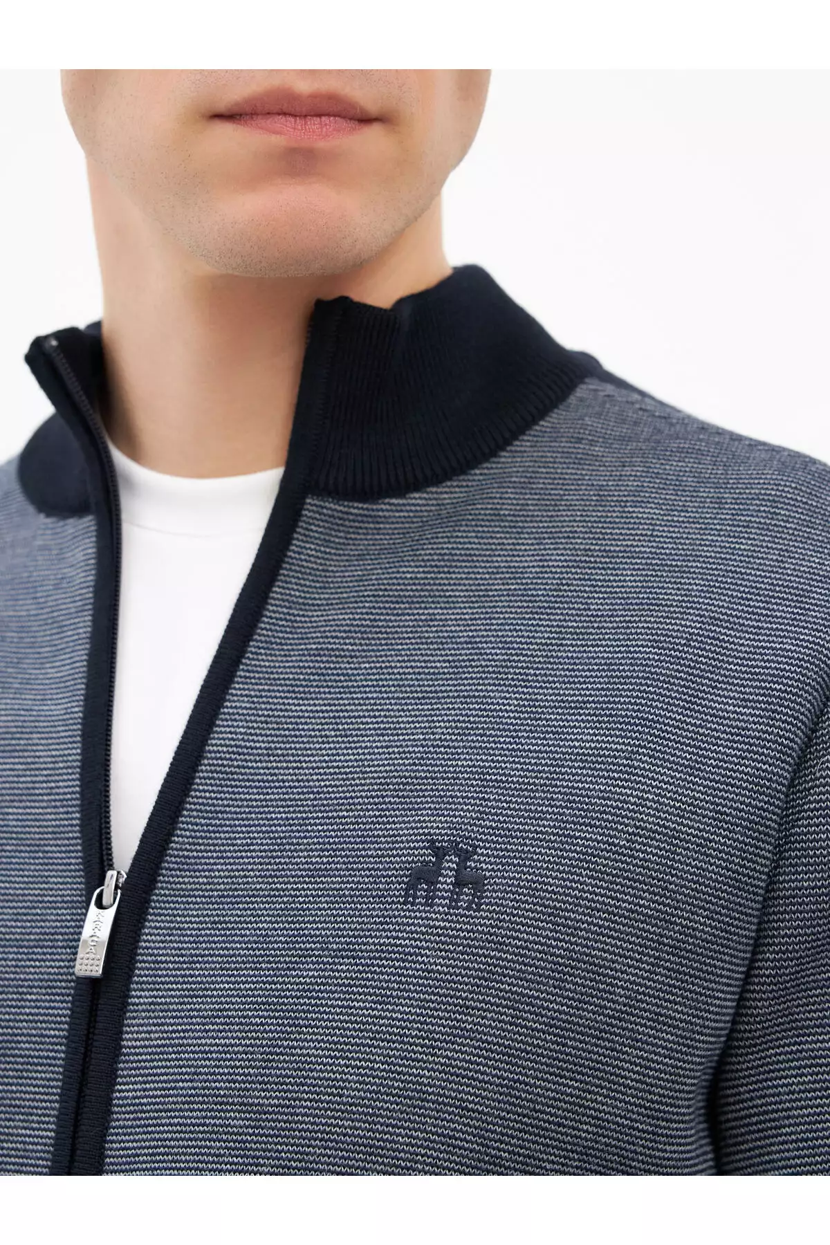 ژاکت بافتنی مردانه فیت معمولی - آبی تیره برند Karaca - 875679233
