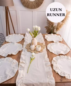 ست سرویس میز 7 پارچهای شامل 6 عدد زیر بشقابی آمریکایی و 1 عدد رانر فری با ابعاد 40x150 سانتیمتر برند Morlay - 934220045