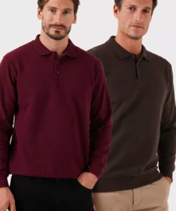 پلو یقه بافت کرکی دو عددی مناسب مردانه مدل Regular Fit 456223S2 برند Buratti - 1020235846