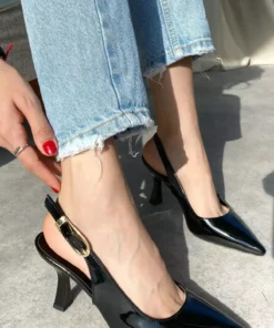 کفش پاشنه بلند زنانه - مشکی براق برند MODAADAM - 810078540