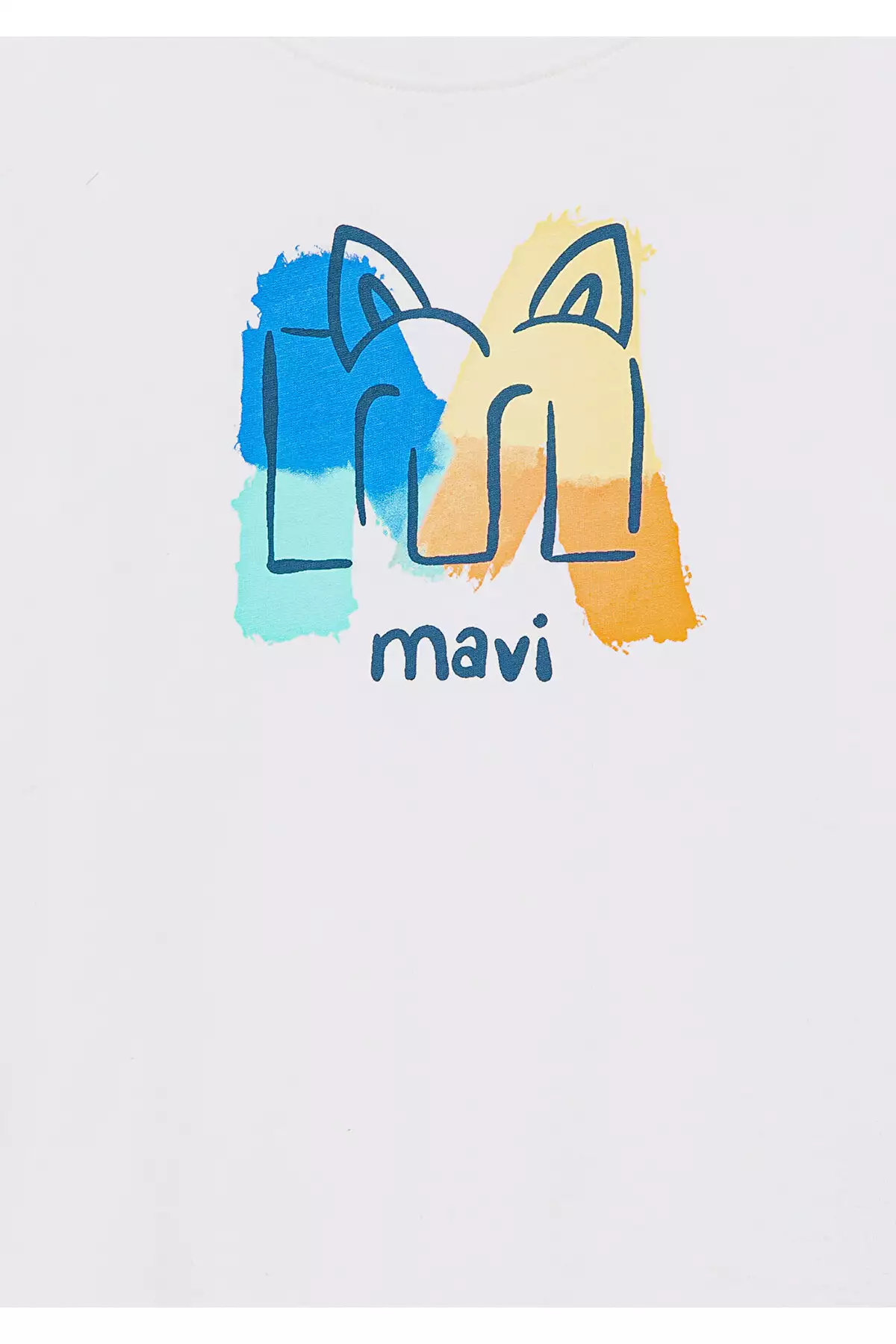 تیشرت کدی با طرح لوگو - رنگ کرم - فیت آزاد / برش راحت برند Mavi - 917783511