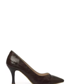 322043.Z کفش پاشنه‌دار زنانه قهوه‌ای برند Polaris - 784443270