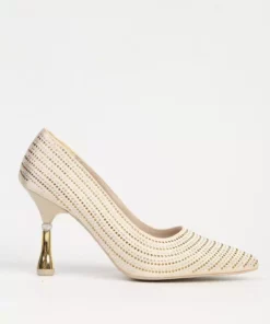 کفش پاشنه بلند طلایی PC-55010 برند Pierre Cardin - 987512686