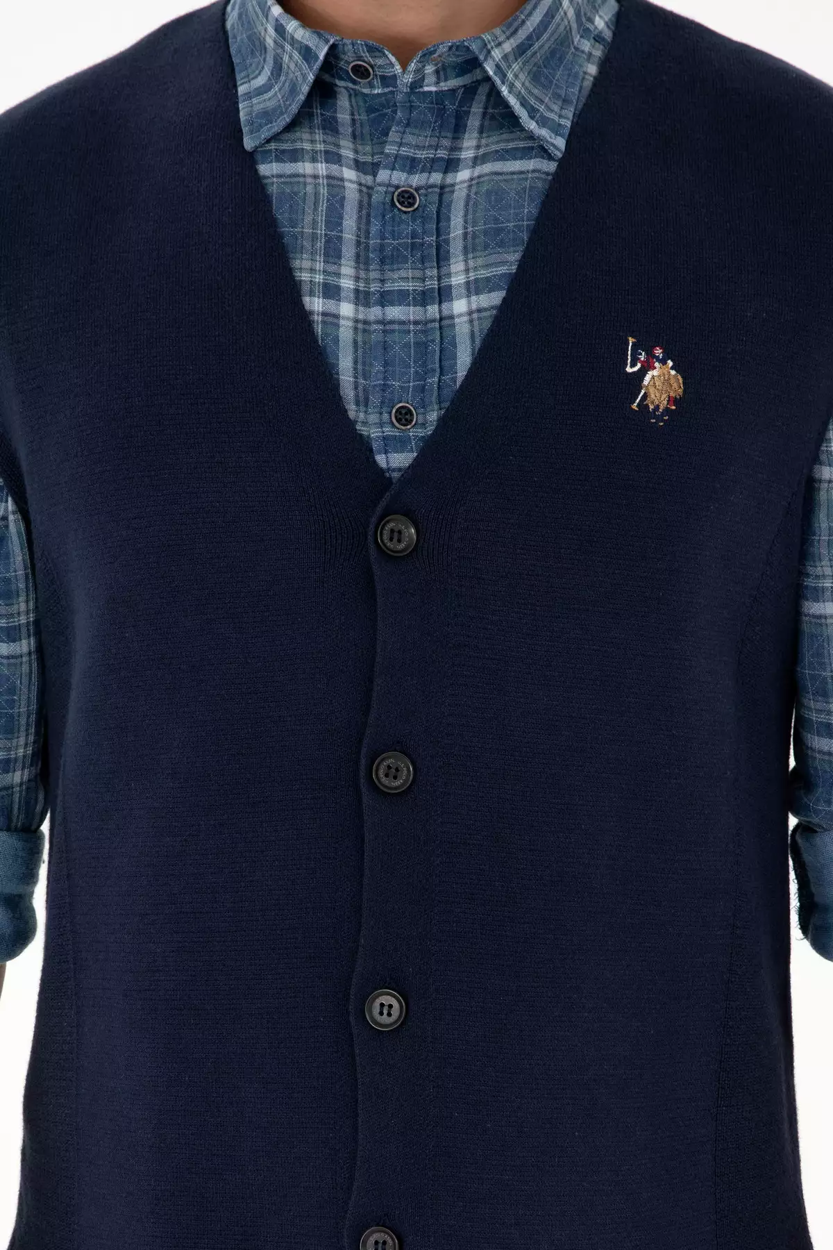 کاردیگان بافتنی آبی تیره مردانه 50292677-VR033 برند U.S. Polo Assn. - 866369370