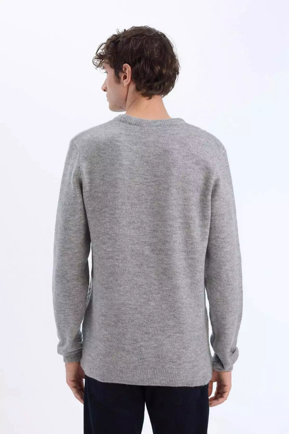 ژاکت بافت گردن گرد استاندارد فیت مدل E1007AX24WN برند Defacto - 885335906