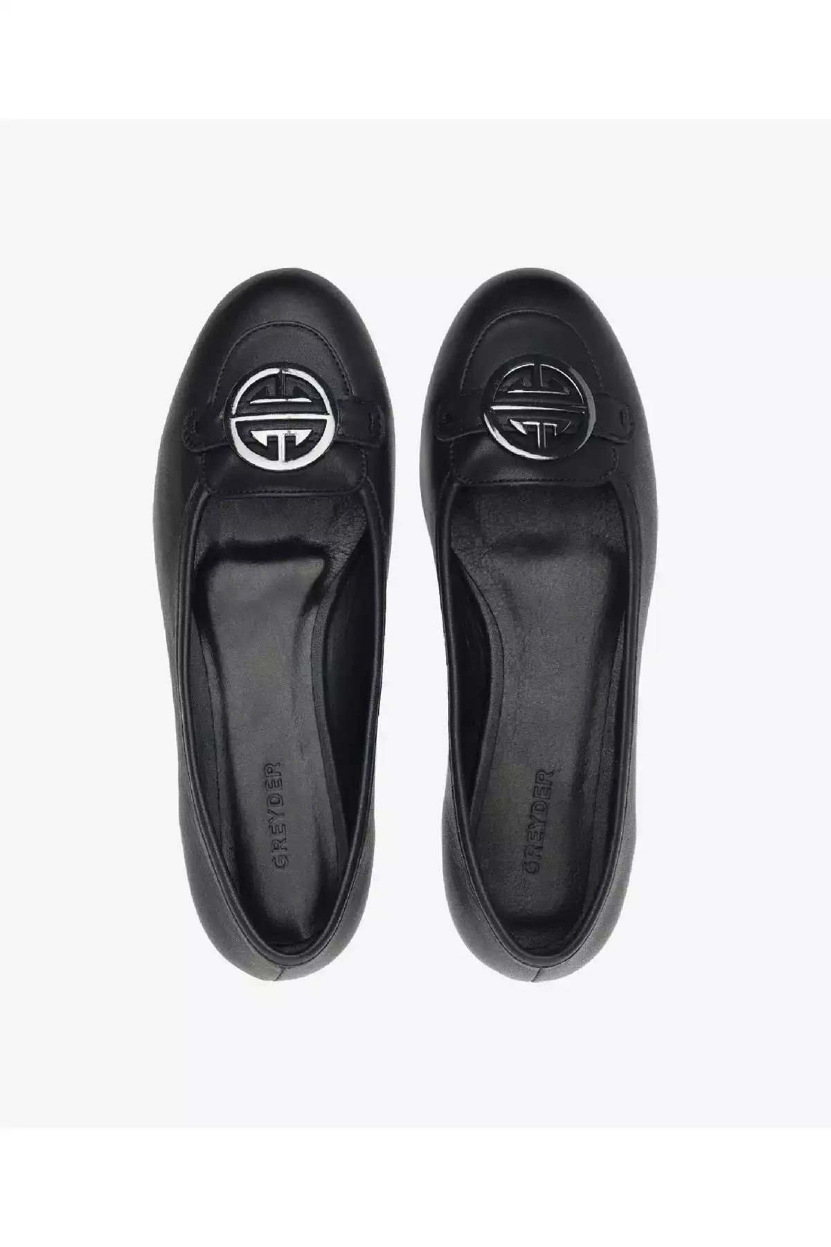 کفش تخت زنانه چرم طبیعی مشکی برند Greyder - 924364509