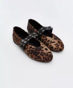 کفش باله زنانه طرح پلنگی متنوع برند LC Waikiki - 902835436