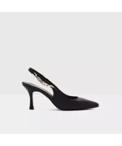 نلی-تی‌آر - کفش پاشنه بلند زنانه با رویه چرمی و پشت باز به رنگ مشکی برند Aldo - 925876496