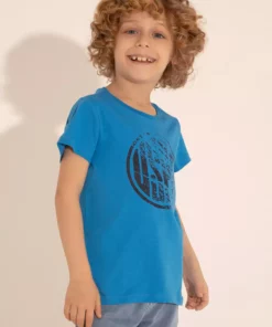 تیشرت یقه گرد پایه ساکس برای پسر بچه‌ها 50284819-VR045 برند U.S. Polo Assn. - 832562480