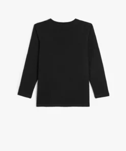 تی‌شرت ورزشی با طراحی تم‌های ورزشی و یقه گرد با آستین‌های بلند برند Koton - 815126022