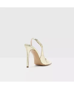 کفش پاشنه بلند بدون بند زنانه از چرم مصنوعی با رنگ طلایی برند Aldo - 926163105