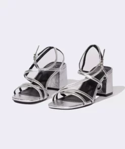 صندل پاشنهدار مصنوعی با کفی بلند زنانه مدل E2512AX25SM برند Defacto - 1034249479