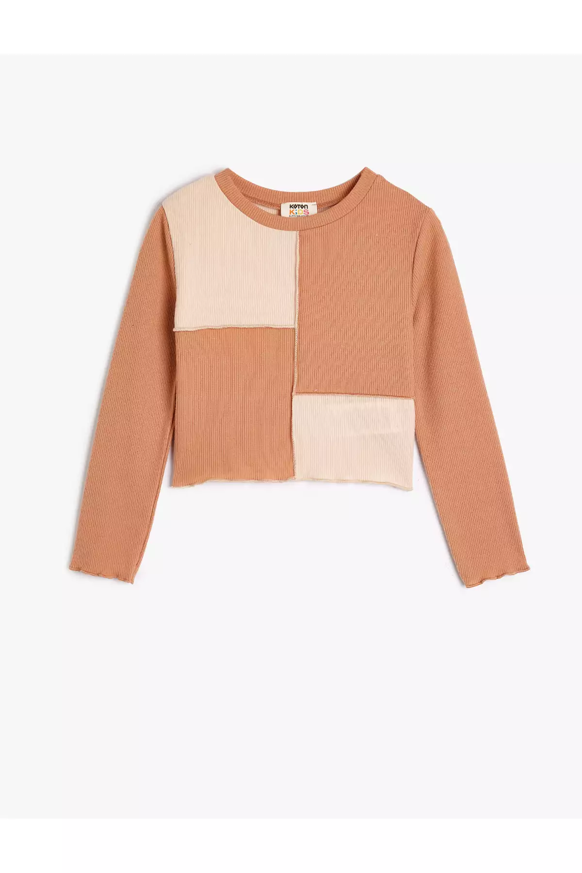 تیشرت تنگ با آستین بلند و برشهای رنگی برند Koton - 844525493