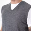 ژیله مردانه یقه V معمولی فیت رنگ آنتراسیت 25w2001 برند CHUBA - 865015094