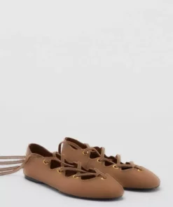 کفش بالهای با بند متقاطع از جیر برند MANGO - 944884843