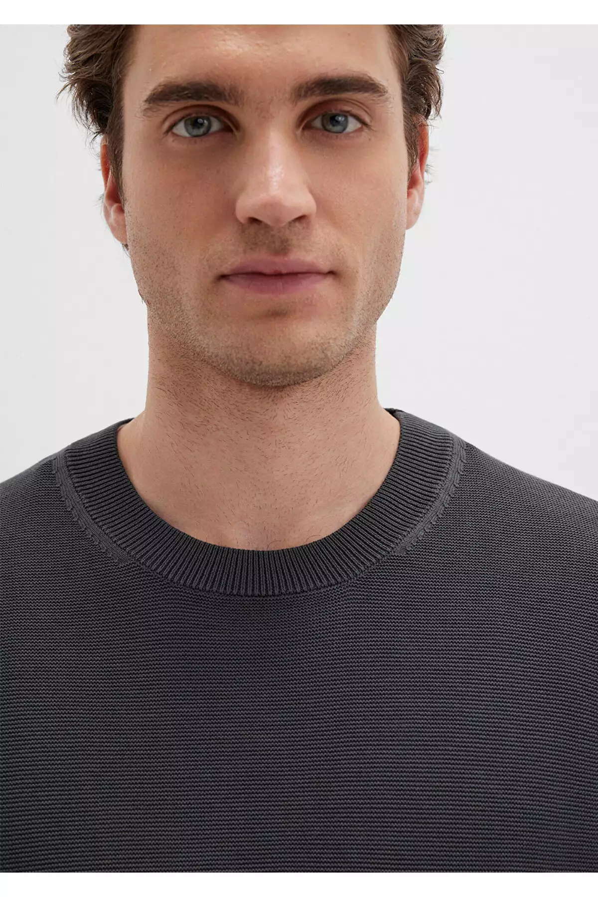 ژاکت یقه گرد آنتراسیت با طراحی معمولی / برش استاندارد 0710197-80106 برند Mavi - 994384430