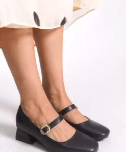 کفش پاشنه‌دار زنانه میراولدین مدل 00121122 رنگ مشکی چرم برند Riccon - 979239053