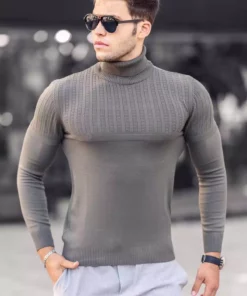 ژاکت یقه ماهیگیر هاکی 4677 برند Madmext - 46409200