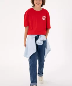 تیشرت ساده قرمز کودکانه پسرانه مدل 50295447-VR030 برند U.S. Polo Assn. - 888165763