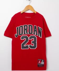 تی‌شرت بچه‌گانه یقه‌دایره‌ای قرمز با طرح چاپی 95A088-R78 JDB PRACTICE FLIGHT برند Nike - 779209679