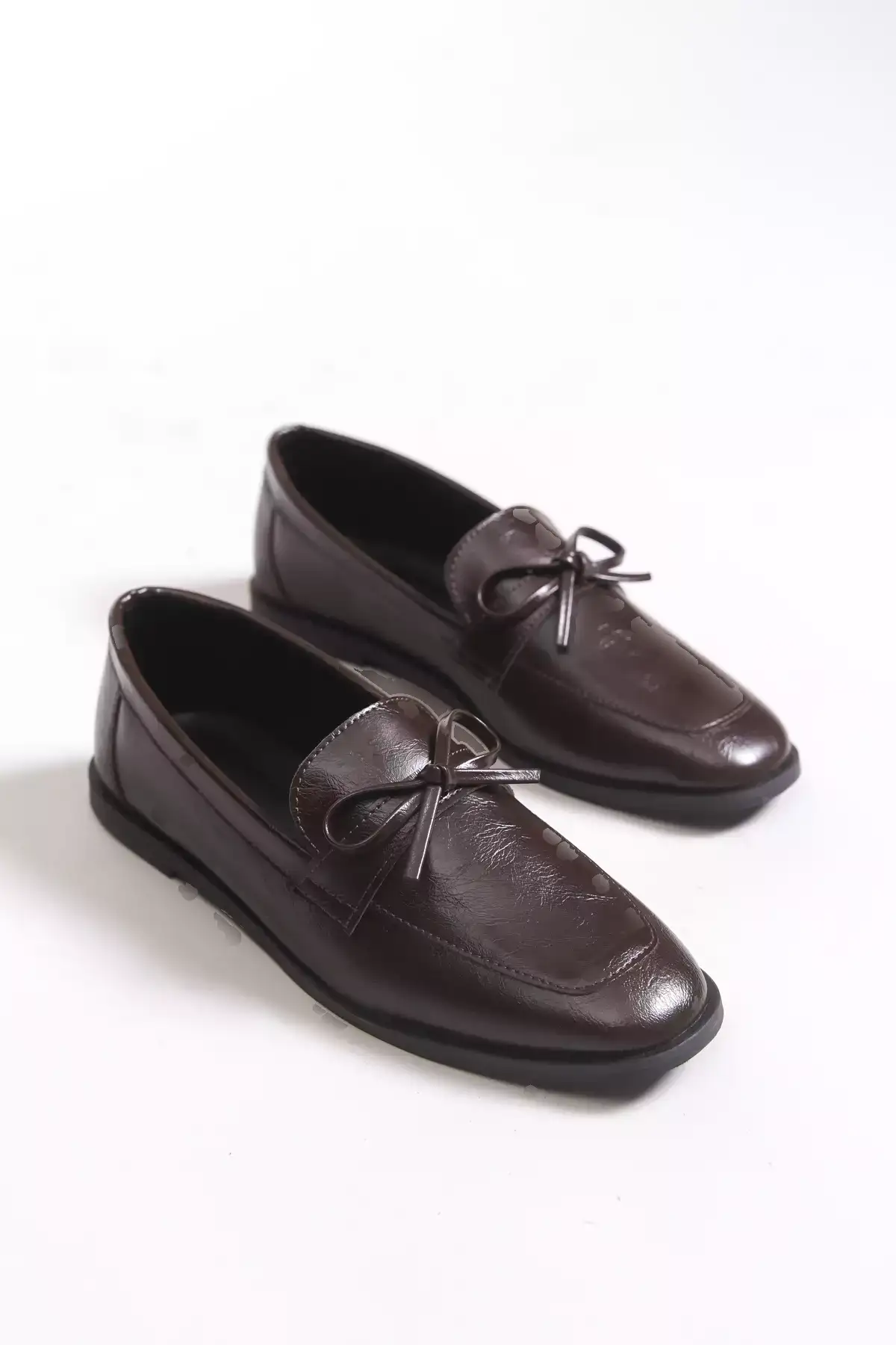 کفش زنانه 001295 - کفش باله چرم قهوهای برند Riccon - 983028541