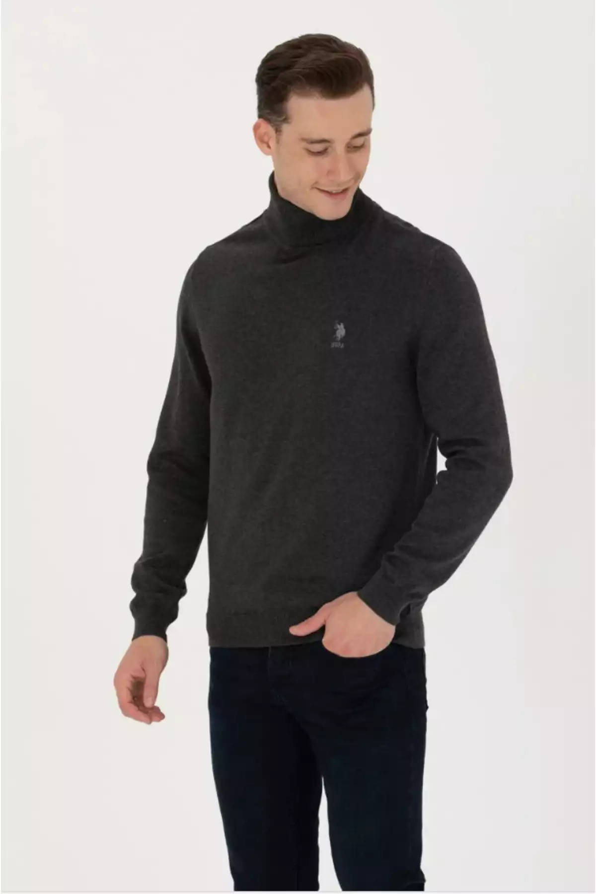 پولیور مردانه آنترسیت ملانژ ساده برند U.S. Polo Assn. - 778335975