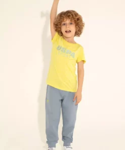 تیشرت یقه دوچرخه‌ای سبز پسته‌ای مخصوص پسرانه 50282248-VR087 برند U.S. Polo Assn. - 833418474