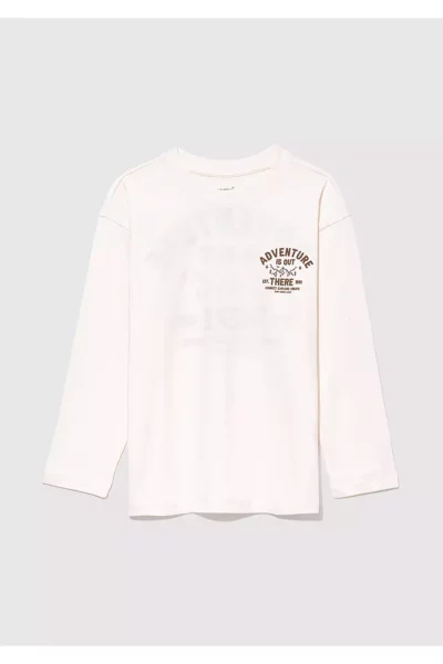 تیشرت سفید چاپی با برش آزاد / برش راحت 6610219-70057 برند Mavi - 862677921