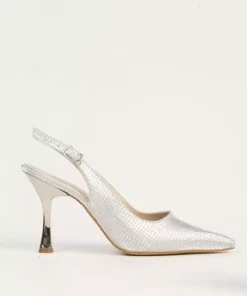 کفش پاشنه بلند زنانه نقره‌ای PC-54543 برند Pierre Cardin - 894814525