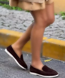 زنانه کفش باله ای تخت از چرم طبیعی ون برند NİŞANTAŞI SHOES - 854433629