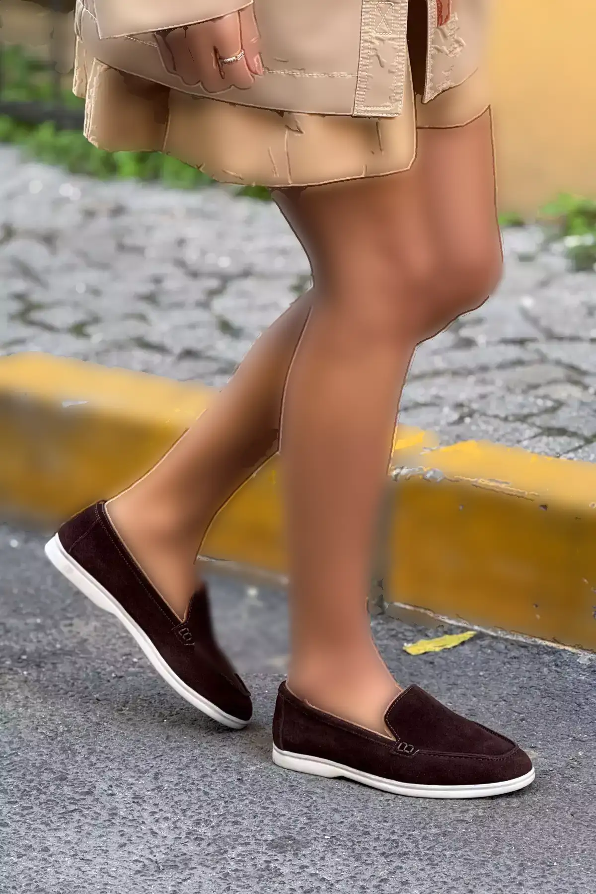 زنانه کفش باله ای تخت از چرم طبیعی ون برند NİŞANTAŞI SHOES - 854433629