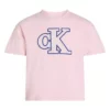 تی‌شرت بچه‌گانه دخترانه صورتی با طرح برند Calvin Klein - 887268669