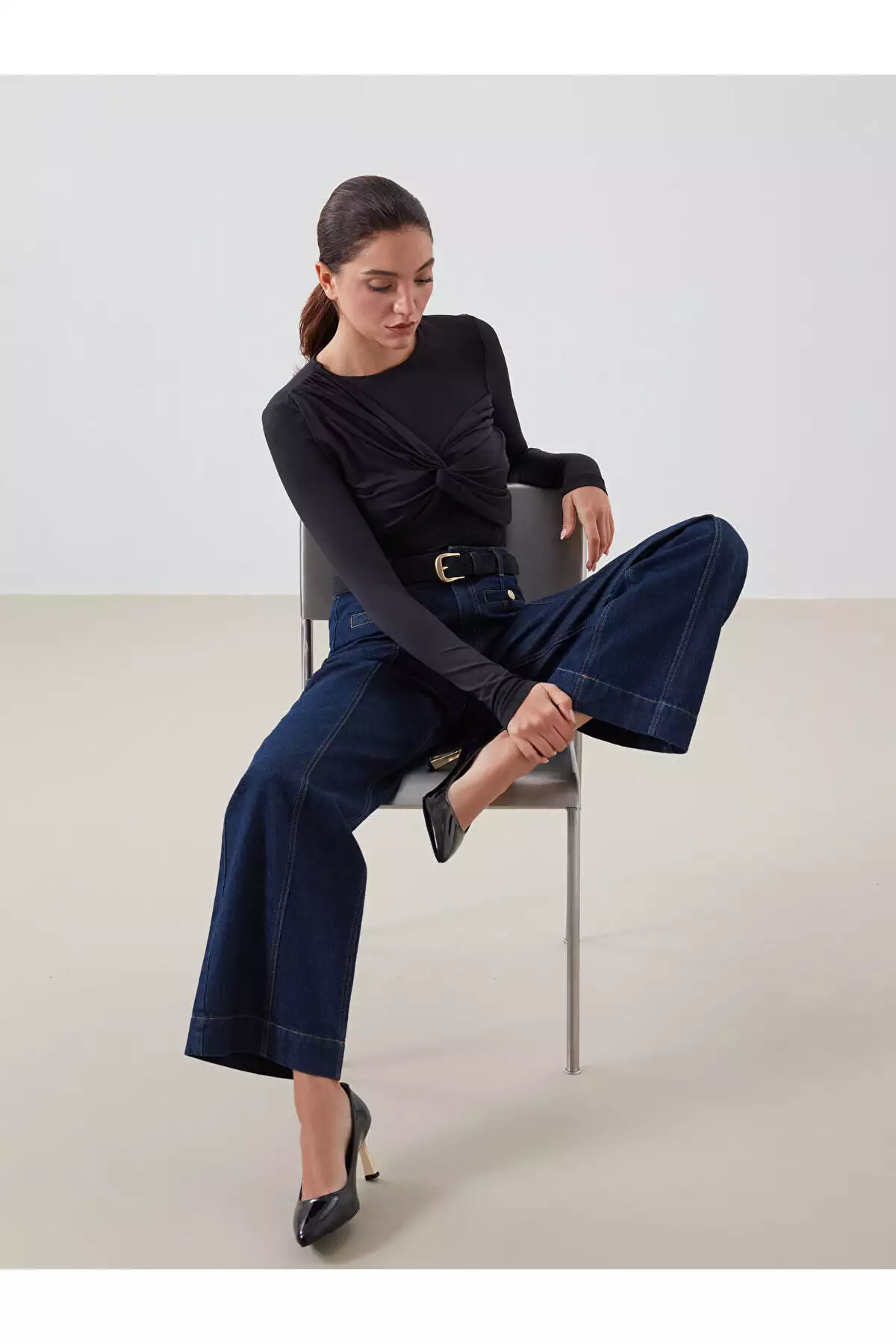 کفش پاشنهدار زنانه با ظاهر چرم جدید فصل پیک برند LC Waikiki - 996577196