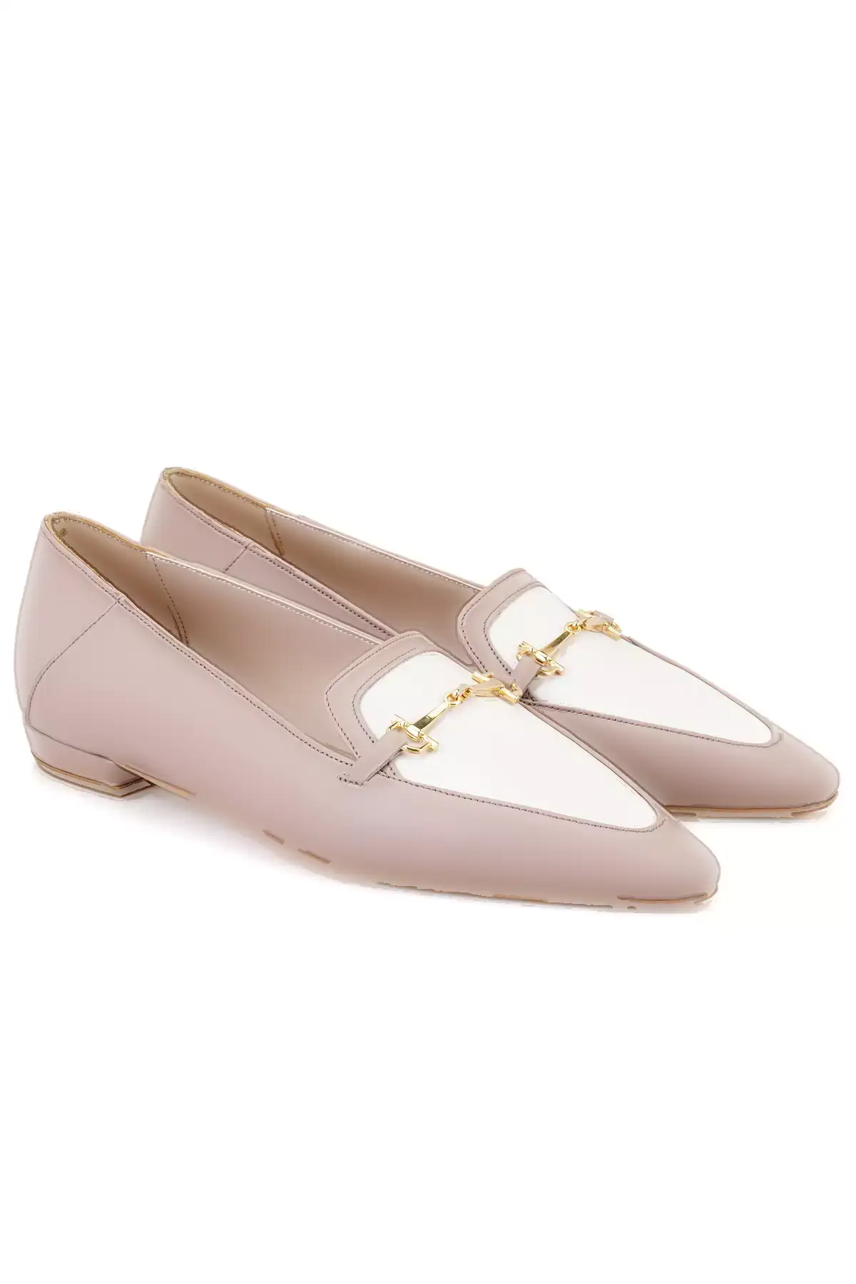 کفش لوفر زنانه با بند لوازم جانبی چرم رنگ بژ برند Desa - 770777606