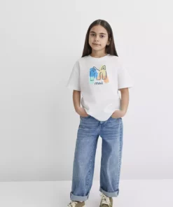 تیشرت کدی با طرح لوگو - رنگ کرم - فیت آزاد / برش راحت برند Mavi - 917783511