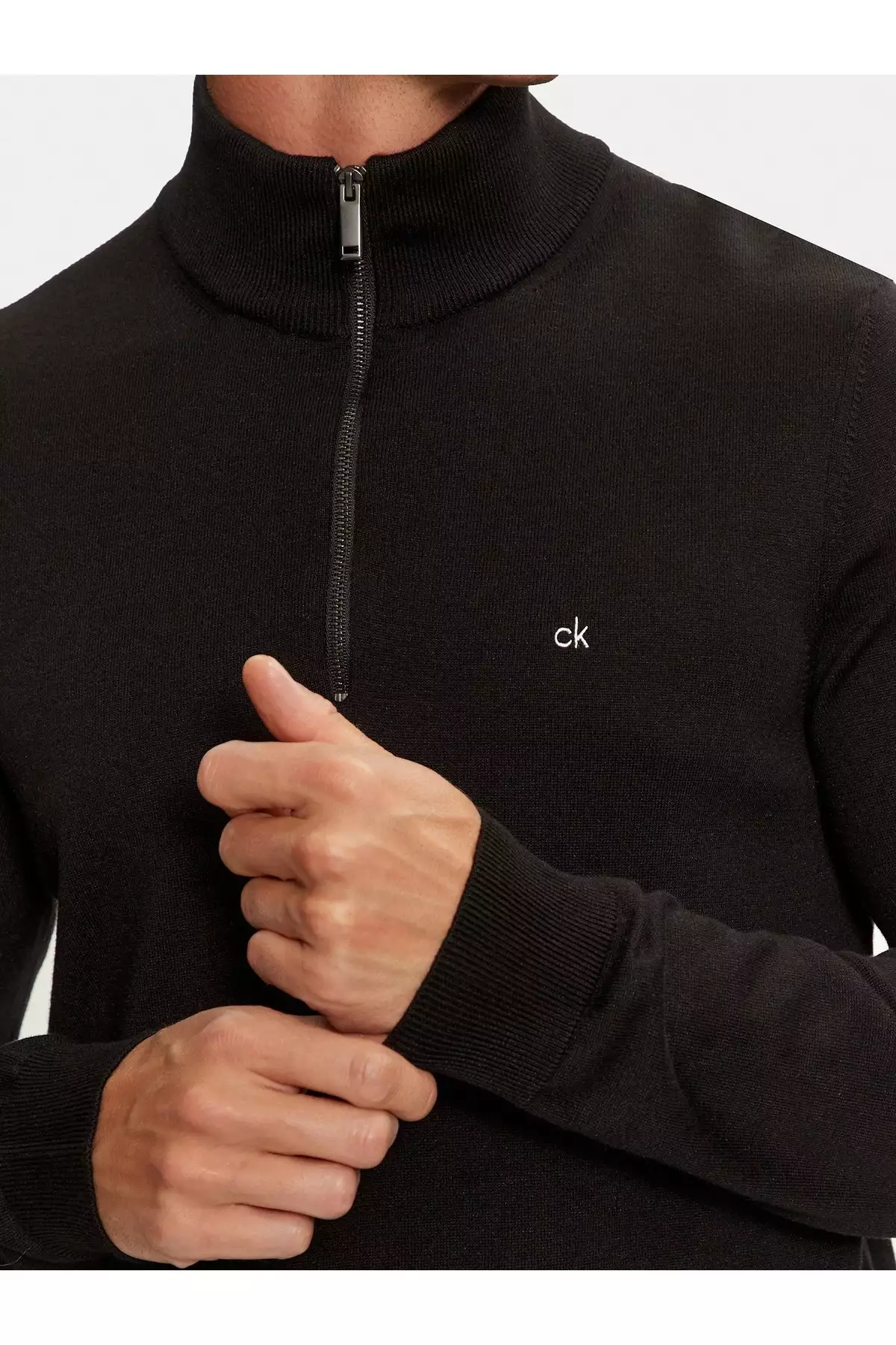 کاپشن یقهدار مشکی مردانه نرمال کازاک K10K113748BEH برند Calvin Klein - 865259630