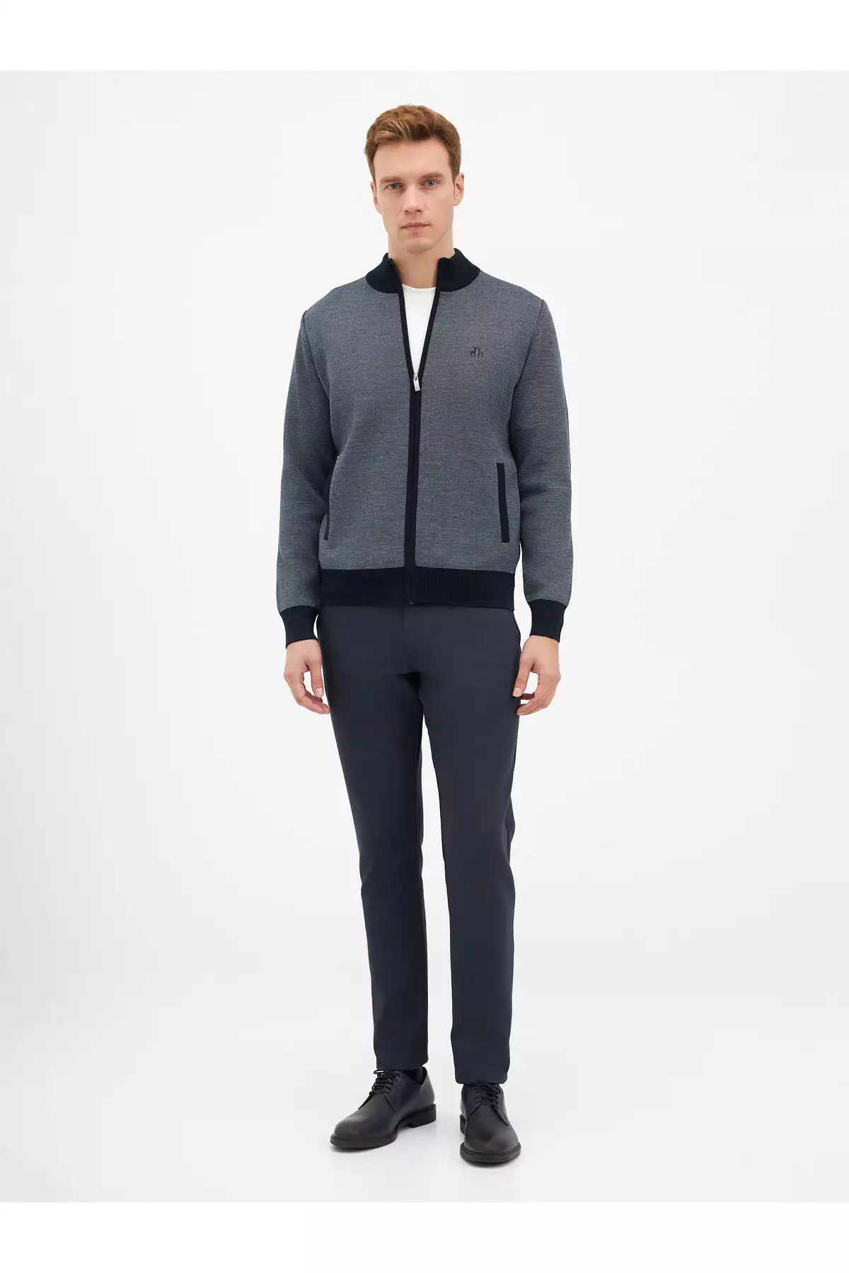 ژاکت بافتنی مردانه فیت معمولی - آبی تیره برند Karaca - 875679233